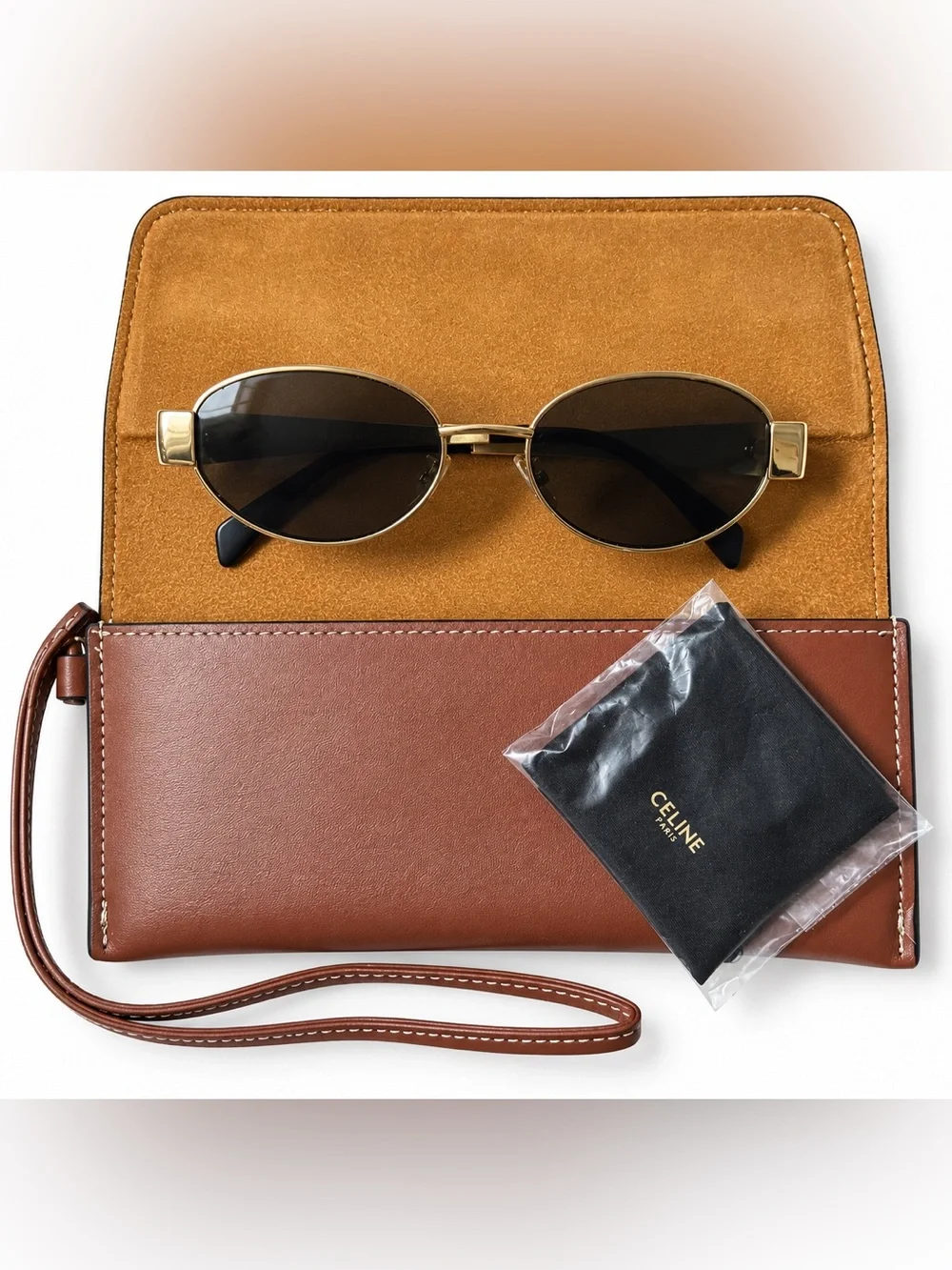 CELINE TRIOMPHE METAL 01 SUNGLASSES IN GOLD